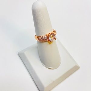Rose Goldtone Cubic Zirconia Fashion Ring